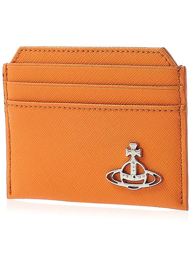 Saffiano Slim Card Wallet Orange - VIVIENNE WESTWOOD - BALAAN 3