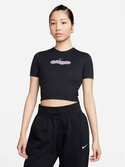 Sportswear Crop Short Sleeve T-Shirt Black - NIKE - BALAAN 2