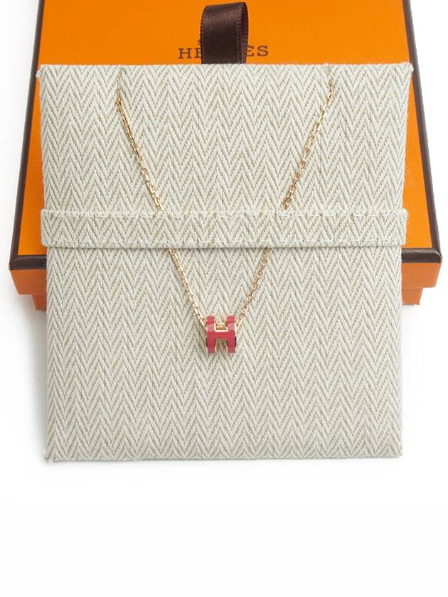 Mini Pop H Pendant Necklace Rose Gold - HERMES - BALAAN 3