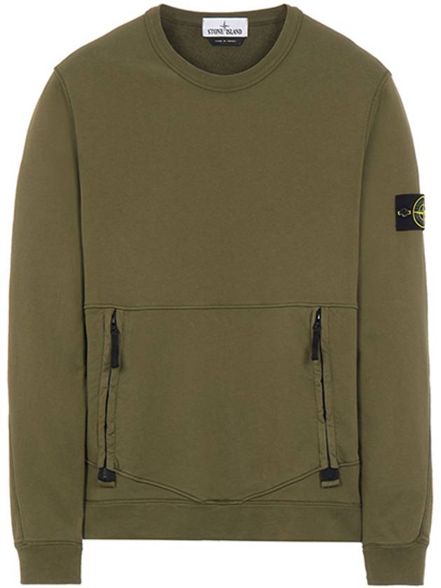 Wappen Side Zipper Pocket Sweatshirt Khaki - STONE ISLAND - BALAAN 2