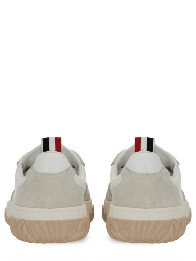 Letterman Panel Lace-Up Low-Top Sneakers White - THOM BROWNE - BALAAN 2