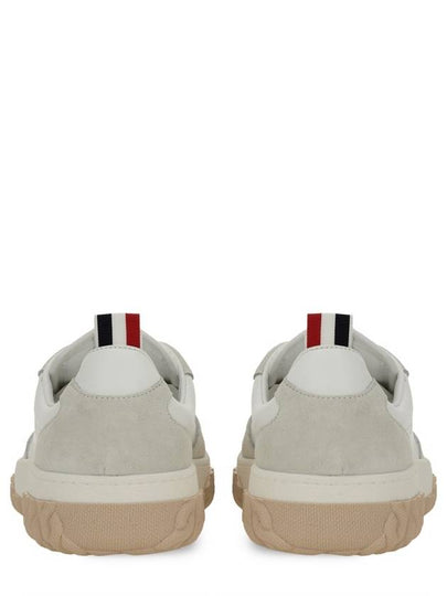 Letterman Panel Lace-Up Low-Top Sneakers White - THOM BROWNE - BALAAN 2