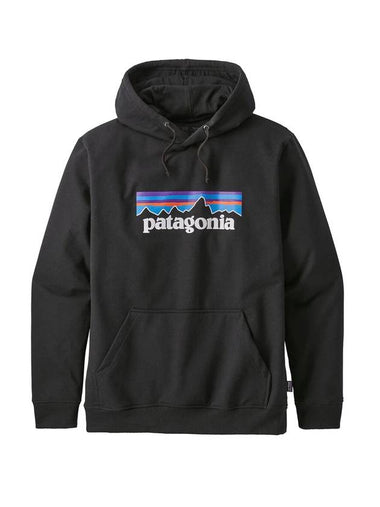 P6 Logo Resposibili Hoodie Black - PATAGONIA - BALAAN 1