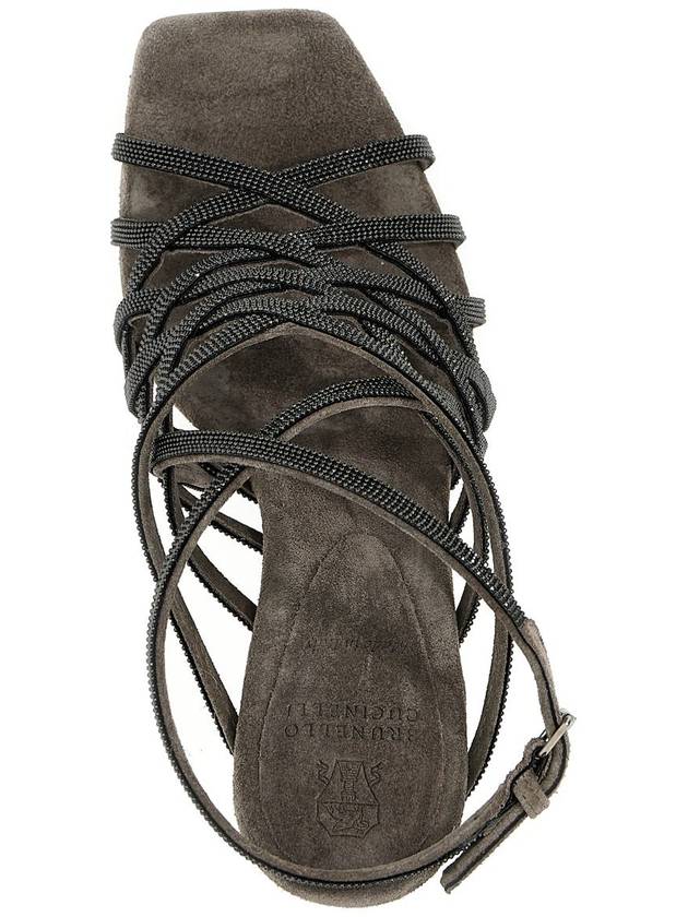 23 fw Suede Sandals WITH Jewel Application MZSFC2471C8212 B0650756195 - BRUNELLO CUCINELLI - BALAAN 4