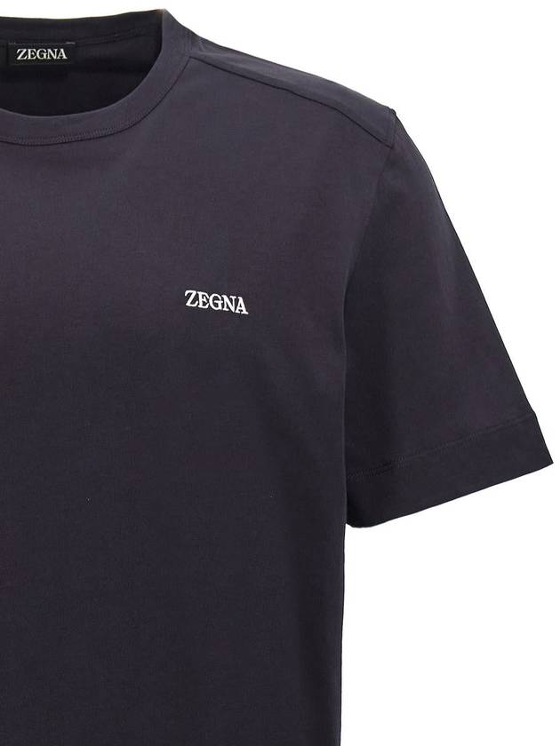 Zegna Logo Embroidery T-Shirt - ERMENEGILDO ZEGNA - BALAAN 3