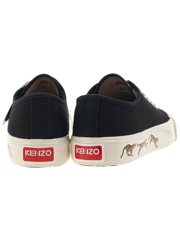 Lace Up Canvas Low Top Sneakers Black - KENZO - BALAAN 5