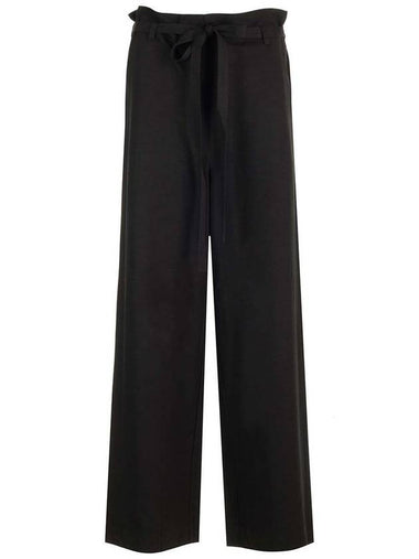 Fluid Tie Waist Slacks Black - TOTEME - BALAAN 1