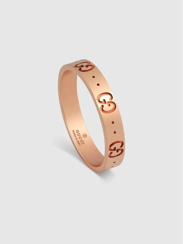 Icon Thin Band 18k RIng Rose Gold - GUCCI - BALAAN 3