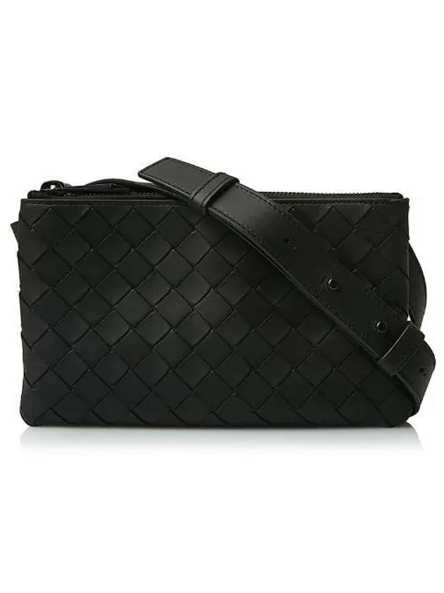 Triple Zipper Cross Bag Black - BOTTEGA VENETA - BALAAN 2