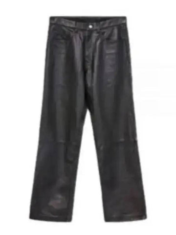 6019 PANTS BLACK loose leather 929130 - SUNFLOWER - BALAAN 1