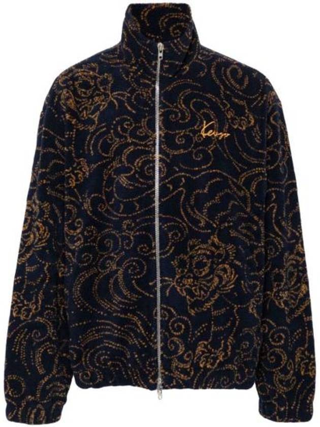 Star Tiger Embroidered Zip Up Jacket Blue Brown - KENZO - BALAAN 2