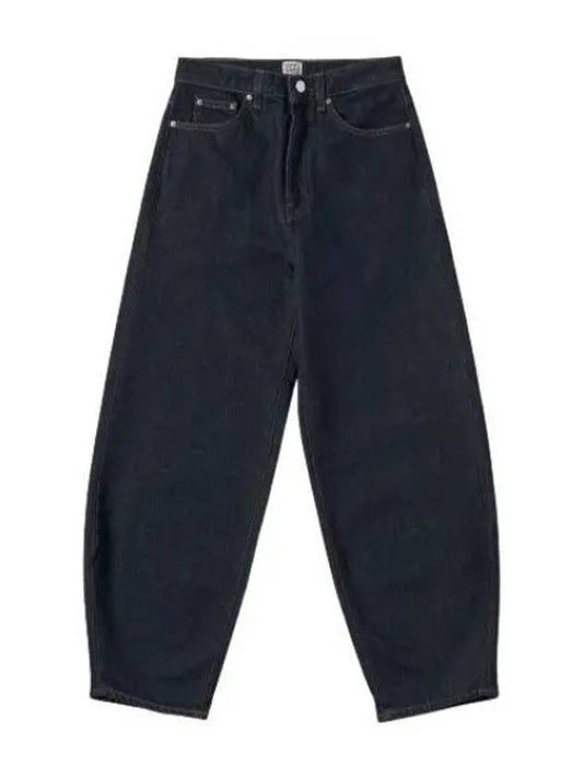 Cropped Tapered Denim Pants Raw Blue Jeans - TOTEME - BALAAN 1