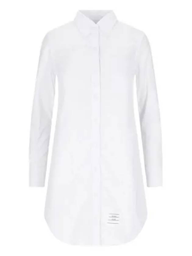 Solid Poplin Pleated Back Shirt Mini Dress White - THOM BROWNE - BALAAN 2