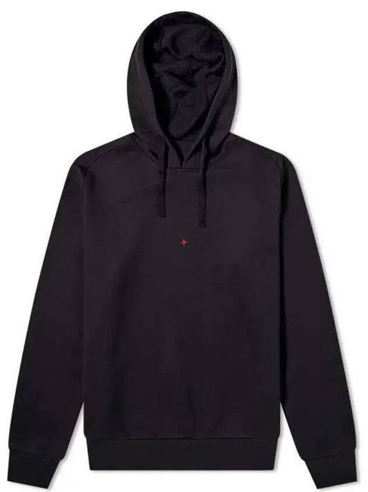 Men's Marina Logo Cotton Hoodie Black - STONE ISLAND - BALAAN 2