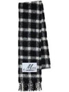 Logo Applique Check Alpaca Wool Scarf Black - MARNI - BALAAN 2