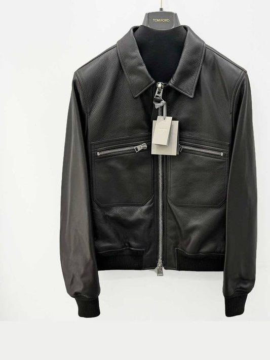 Leather jacket dark brown - TOM FORD - BALAAN 1