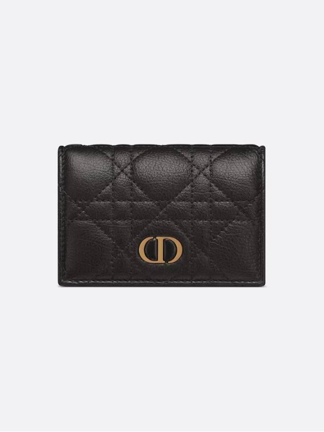 Caro XS Supple Cannage Calfskin Card Wallet Black - DIOR - BALAAN 2