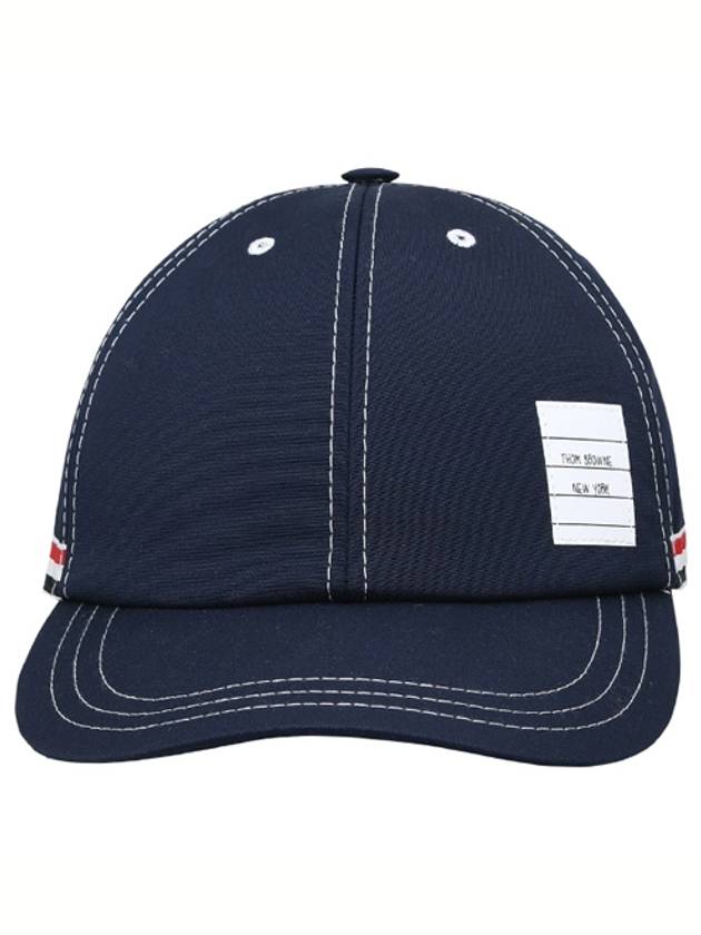 Typewriter Cloth Contrast Stitch Ball Cap Navy - THOM BROWNE - BALAAN 2