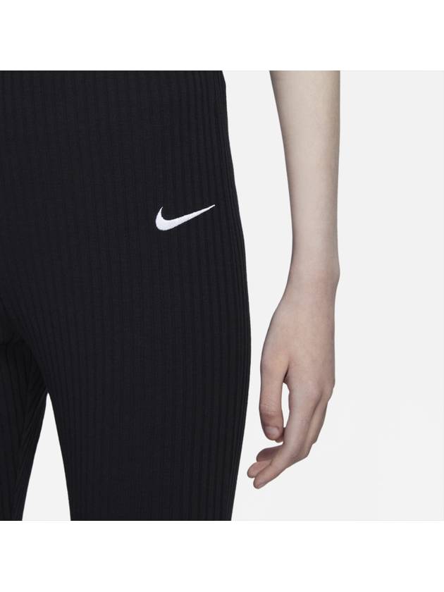 High Waist Rib Jersey Track Pants Black - NIKE - BALAAN 5