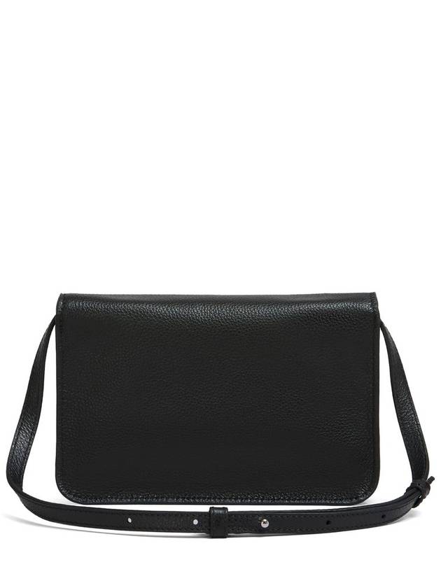 Embroidered Logo Leather Cross Bag Black - MARNI - BALAAN 3