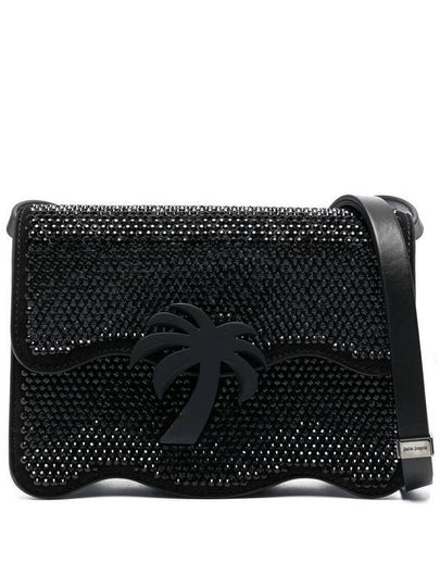 Women's Rhinestone Logo Buckle Cross Bag Black - PALM ANGELS - BALAAN 2