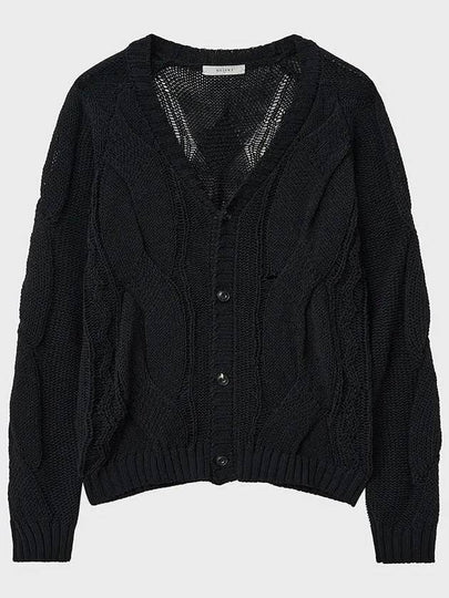 Multicable overfit sheer cardigan black - NOIRER - BALAAN 2