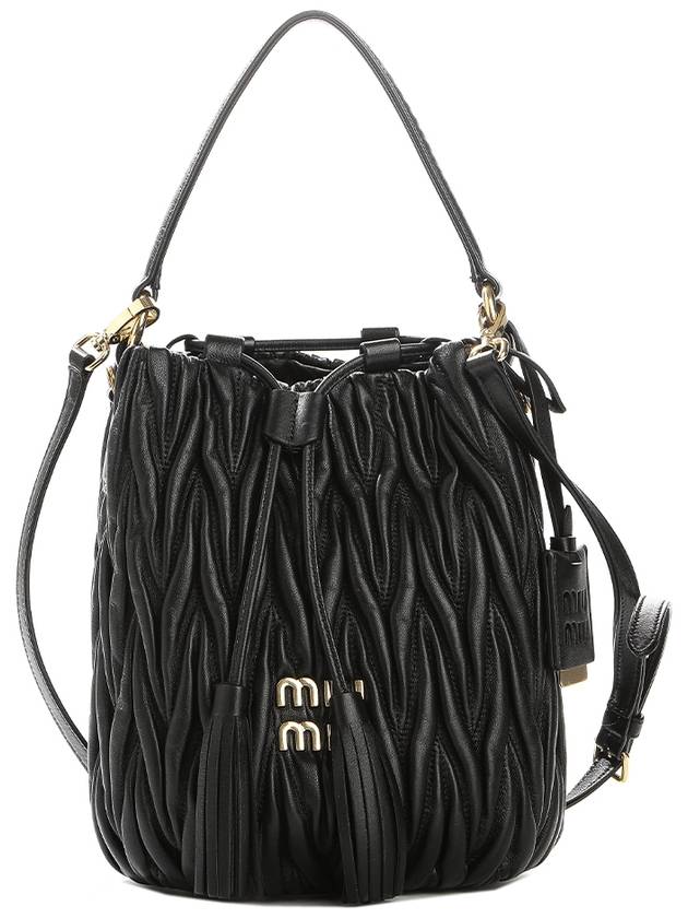 Matelasse Nappa Leather Bucket Bag Black - MIU MIU - BALAAN 2