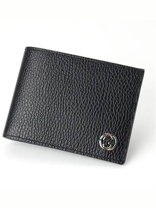 GG Interlocking Two Tone Half Wallet Black Green - GUCCI - BALAAN 2