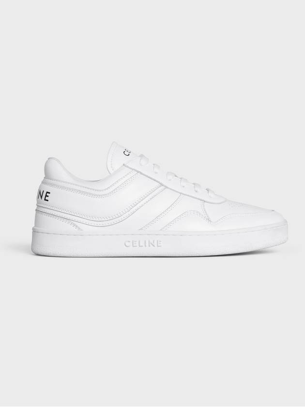 Trainer Calfskin Lace Up Low Top Sneakers White - CELINE - BALAAN 2