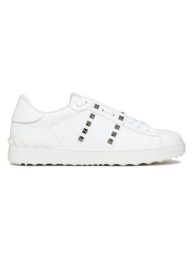 Rockstud Untitled Low Top Sneakers White - VALENTINO - BALAAN 1