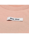 Logo Patch Crop Short Sleeve T-Shirt Pink - MIU MIU - BALAAN 6