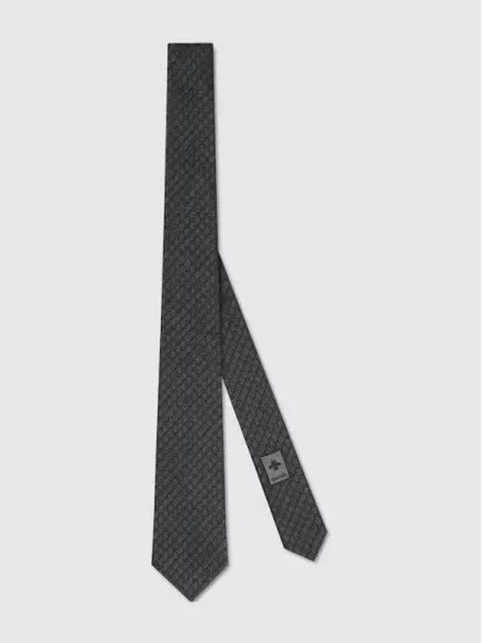Interlocking G Silk Wool Tie Black - GUCCI - BALAAN 2