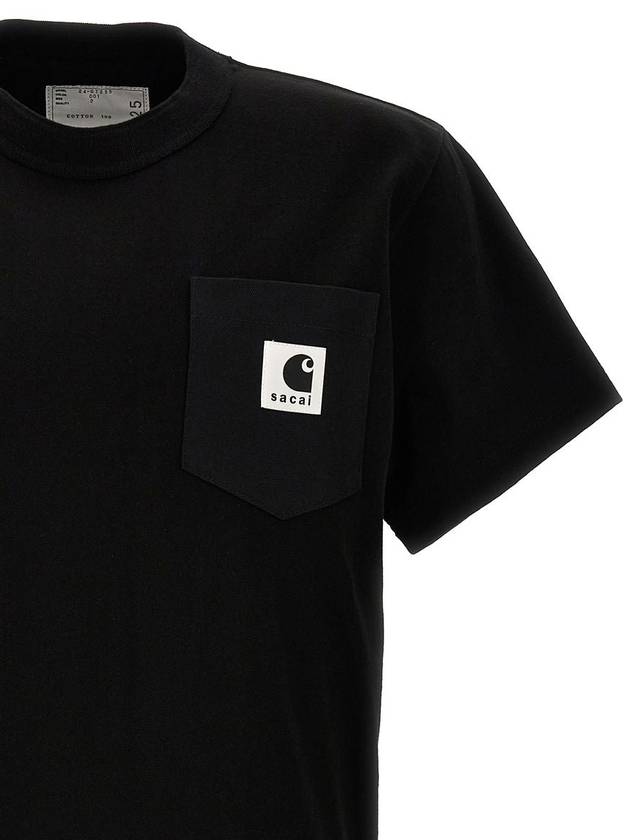 Logo Patch Short Sleeve T-Shirt Black - SACAI - BALAAN 5