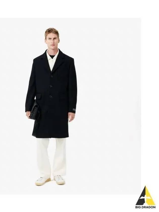 men wool coat black - LACOSTE - BALAAN 1