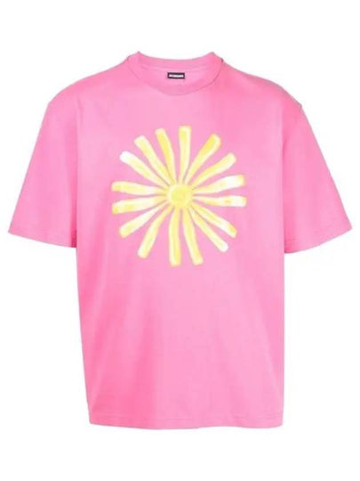 Men's Le Soleil Cotton Short Sleeve T-Shirt Pink - JACQUEMUS - BALAAN 2