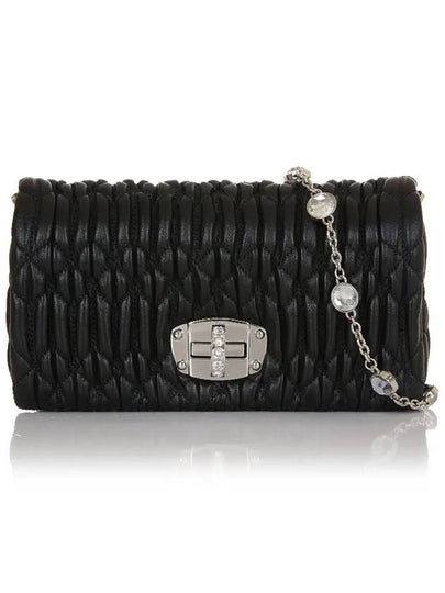 Miu Crystal Nappa Leather Crystal Mini Bag Black - MIU MIU - BALAAN 2