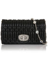 Miu Crystal Nappa Leather Crystal Mini Bag Black - MIU MIU - BALAAN 2