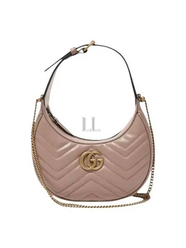 GG Marmont Half Moon Mini Bag Beige - GUCCI - BALAAN 2