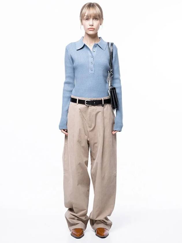 four woman women s M243PT01BEW corduroy one tuck wide pants beige - CHANCE'S NOI - BALAAN 4