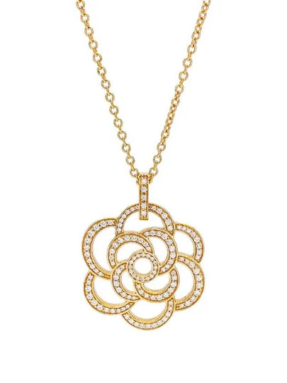 Camellia necklace 18K pink gold full pave diamond 4ET0098 - CHANEL - BALAAN 2