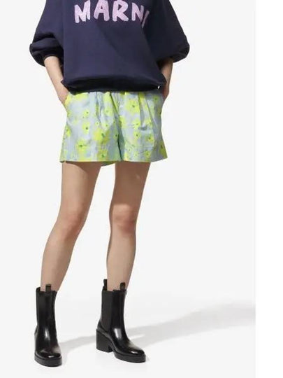 Floral Print Shorts Blue - MARNI - BALAAN 2