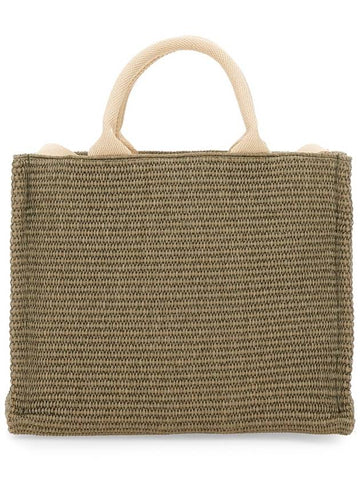 RAFFIA EFFECT FABRIC SMALL TOTE BAG - MARNI - BALAAN 1