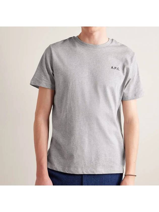 Wave Short Sleeve T-Shirt Heather Pale Grey - A.P.C. - BALAAN 4