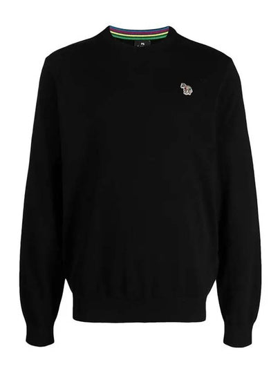 Zebra Patch Crew Neck Knit Top Black - PAUL SMITH - BALAAN 2