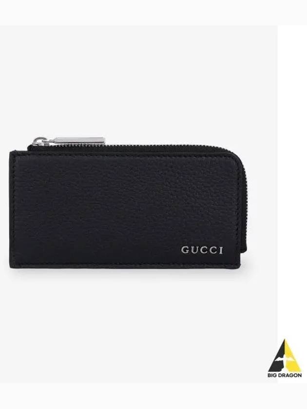 Men's Logo Leather Card Wallet Black - GUCCI - BALAAN 2