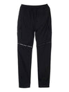 Logo Zipper Cargo Straight Pants Black - STONE ISLAND - BALAAN 3