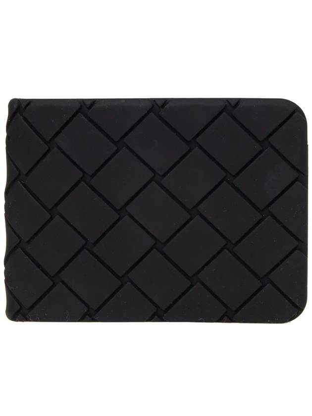 Intrecciato Rubber Half Wallet Black - BOTTEGA VENETA - BALAAN 3