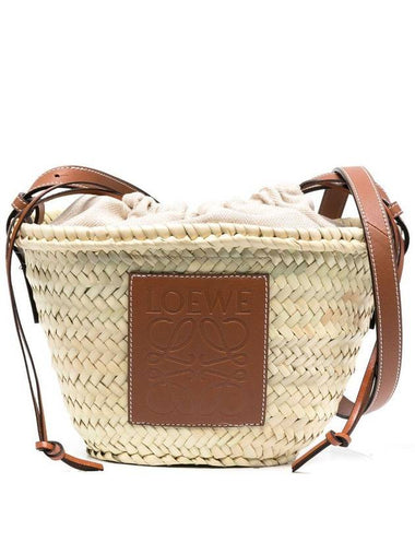 Drawstring Raffia & Leather Bucket Bag A223222X012435 B0711165624 - LOEWE - BALAAN 1