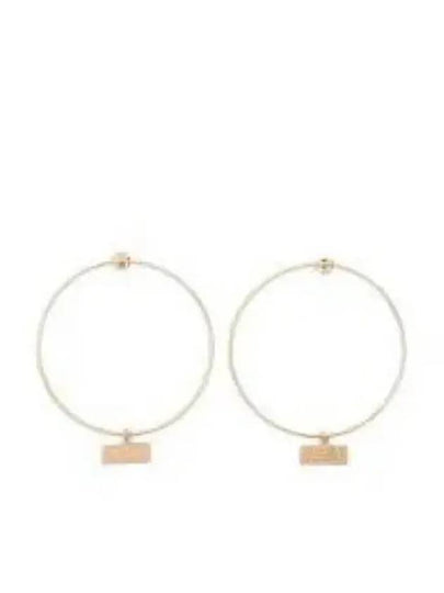 Logo Decorated Push Back Hoop Earrings Gold - MAISON MARGIELA - BALAAN 2