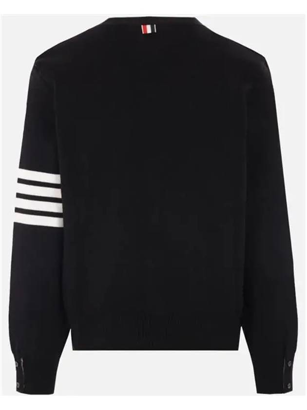 Milano Stitch 4-Bar Cardigan Black - THOM BROWNE - BALAAN 3